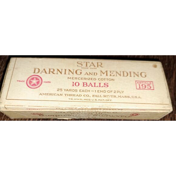 Vtg/Old STAR Darning and Mending Cotton Thread in Box 1 Missing - Picture 3 of 4